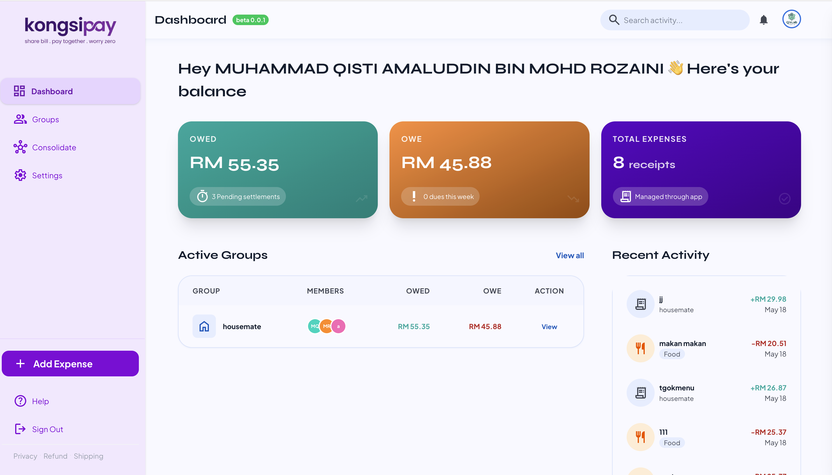 KongsiPay desktop preview